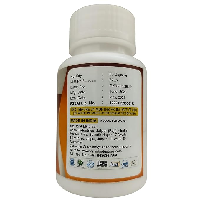 priya anant karela capsules 500mg natural blood sugar control & detox bitter gourd herbal supplement 60 veg capsules