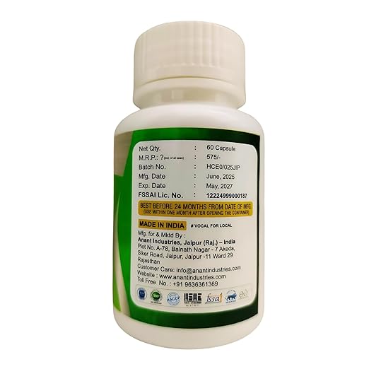 priya anant karela capsules 500mg natural blood sugar control & detox bitter gourd herbal supplement 60 veg capsules