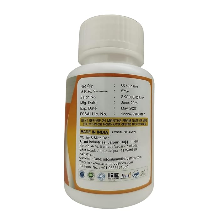 priya anant karela capsules 500mg natural blood sugar control & detox bitter gourd herbal supplement 60 veg capsules