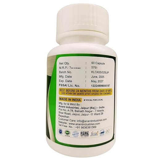 priya anant karela capsules 500mg natural blood sugar control & detox bitter gourd herbal supplement 60 veg capsules