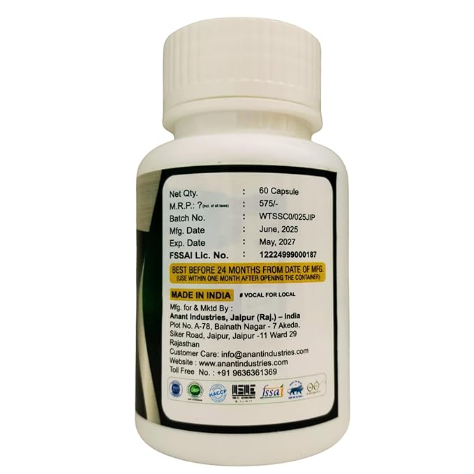 priya anant karela capsules 500mg natural blood sugar control & detox bitter gourd herbal supplement 60 veg capsules